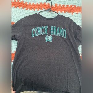 Cinch Charcoal Tee with Teal Accents